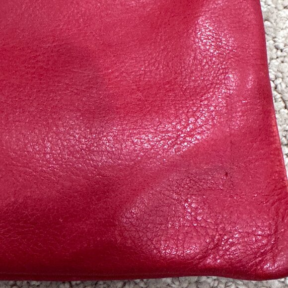 Red Crossbody Bag Rectangle Adjustable Strap Travel City Commuter Faux Leather - Picture 8 of 10